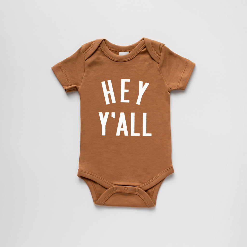 Camel Organic Hey Y'all Baby Bodysuit