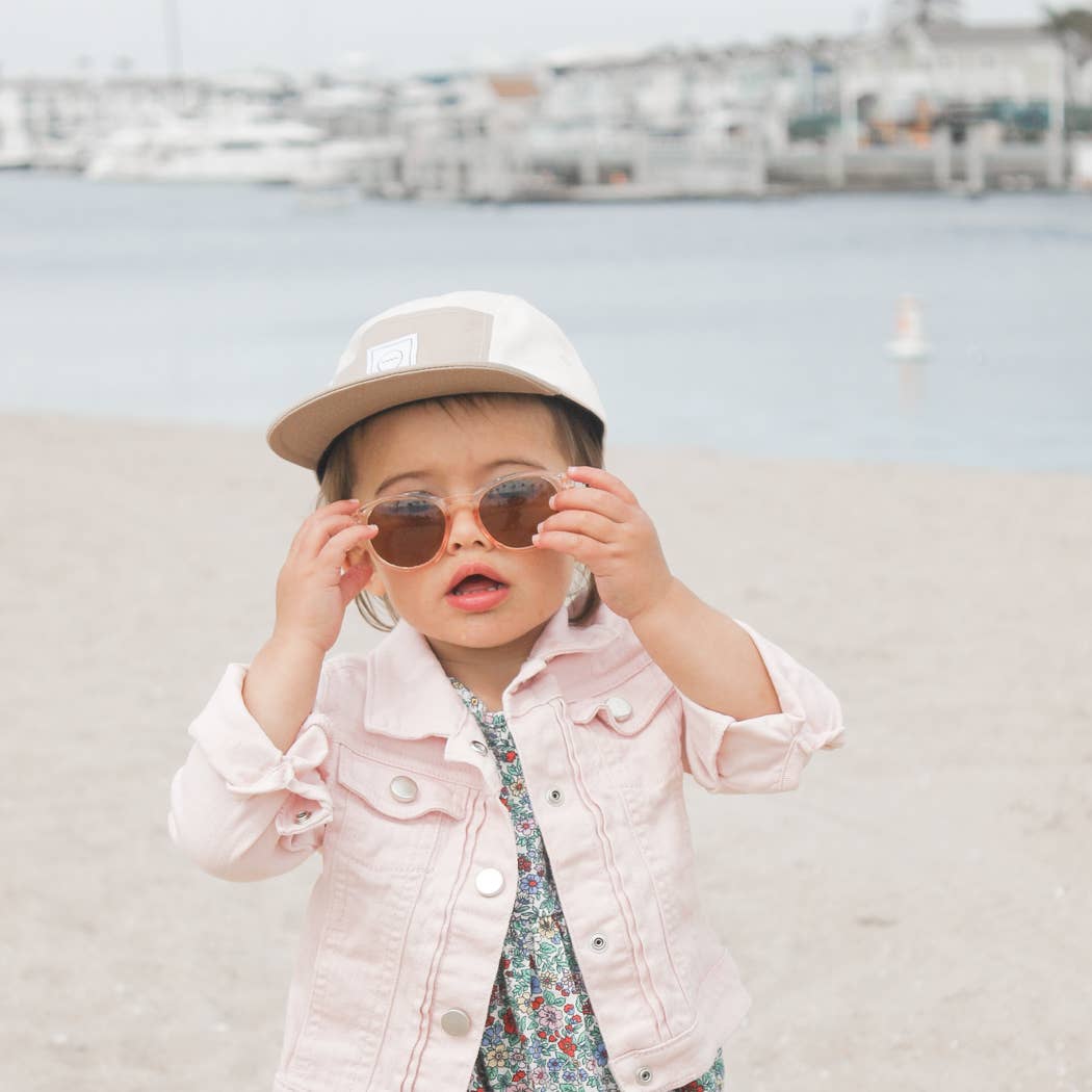 girl toddler modeling the Sand Five-Panel Hat