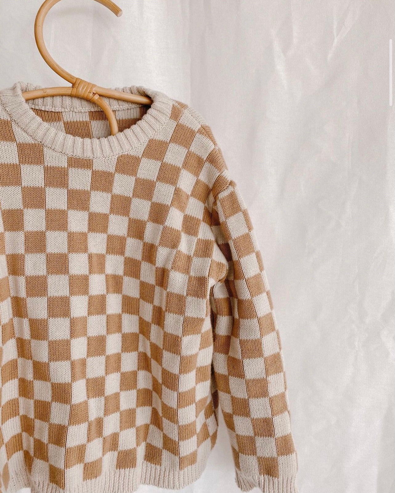 Checkered Knit Sweater