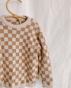 Checkered Knit Sweater