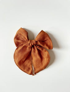 Oversized Frill Cotton Bow Clip