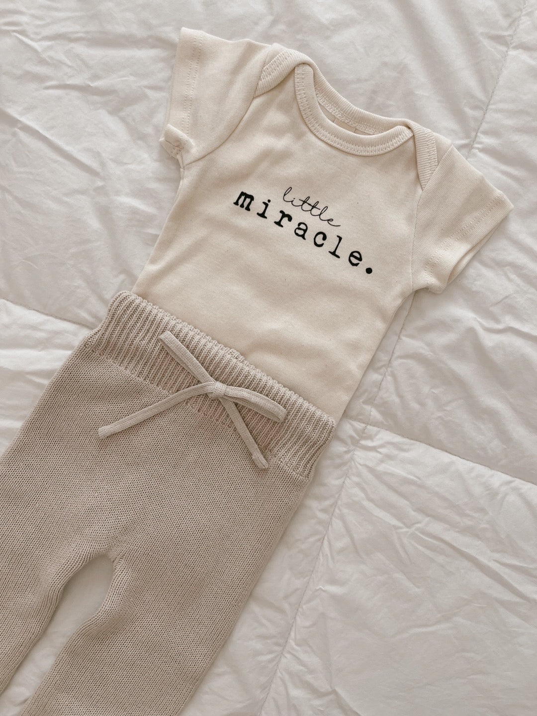 Knit Drawstring Joggers -Cream