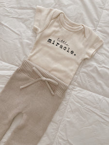 Knit Drawstring Joggers -Cream