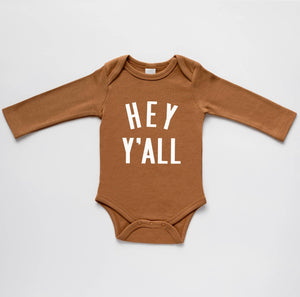 Camel Organic Hey Y'all Baby Bodysuit