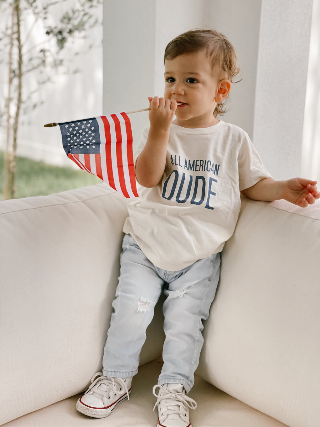 Boy Toddler t-shirt, the All American Dude T-shirt from Roman Pierre.