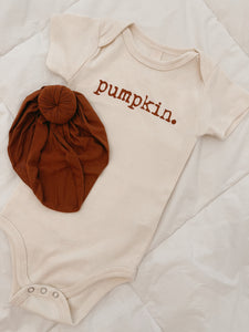 Pumpkin Short Sleeve Bodysuit - Rust