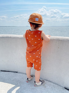 Roman modeling the Harvest Five-Panel Hat