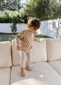 Knit Drawstring Joggers -Cream