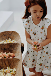 Dress with tangerine pattern