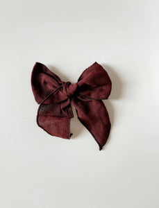 Oversized Frill Cotton Bow Clip