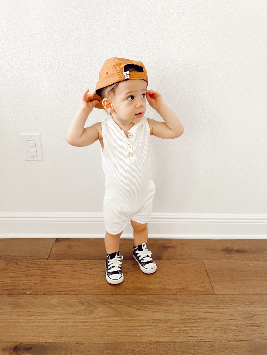 Boy Toddler Hooded Shortie Romper