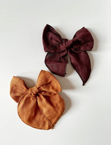 Oversized Frill Cotton Bow Clip