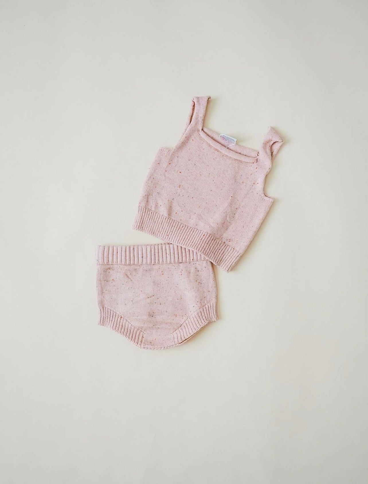 Speckled Knit Bloomer -Peony outfit for toddlers